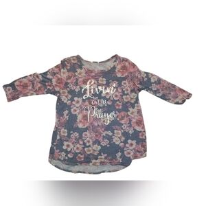 Floral Long Sleeve Blouse - Pink and Blue